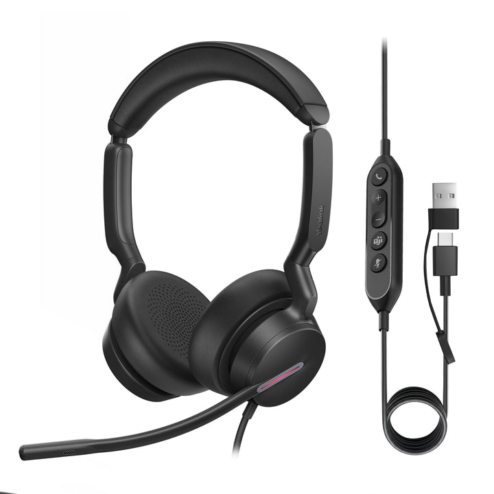 Yealink UH46 USB Stereo Headset mit Mikrofon Schnurgebundenes Büro Headset | Teams Dual Kopfhörer mi