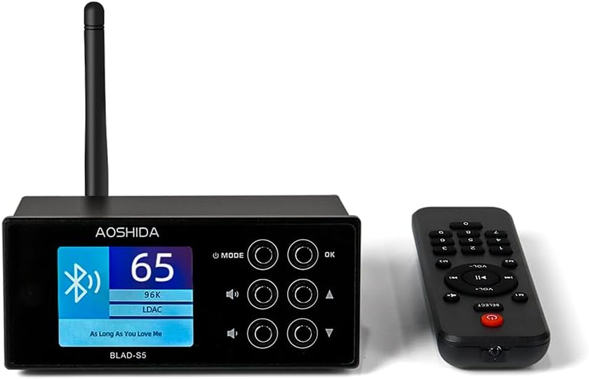 AOSHIDA BLAD-S5 FM Radio Bluetooth Empfänger, ES9038 CS8406 Wireless Audio Adapter, FM/BT to RCA/Koa
