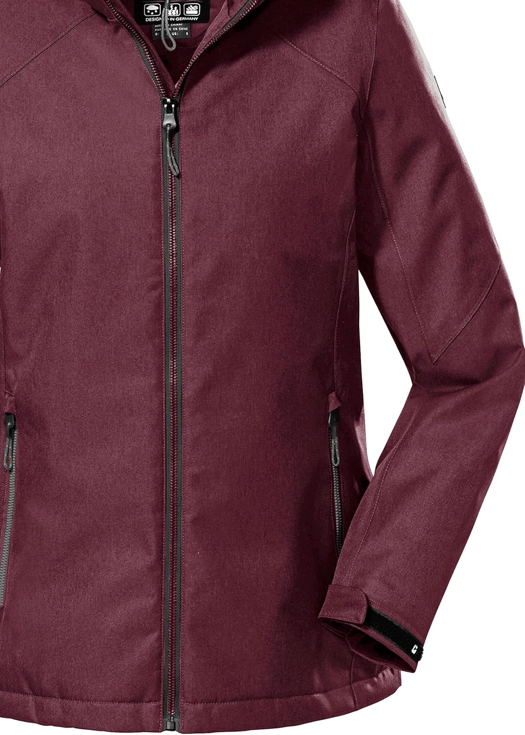 Killtec Damen Kow 142 Wmn Jckt Outdoorjacke/Funktionsjacke mit abzippbarer Kapuze 38 pflaume, 38 pfl