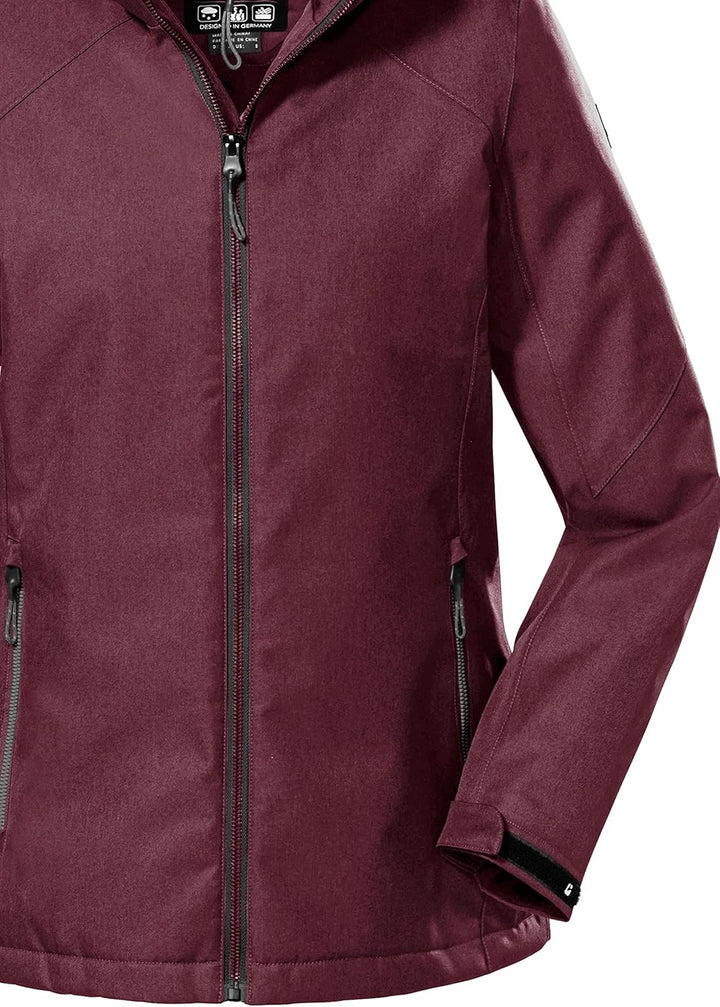 Killtec Damen Kow 142 Wmn Jckt Outdoorjacke/Funktionsjacke mit abzippbarer Kapuze 38 pflaume, 38 pfl