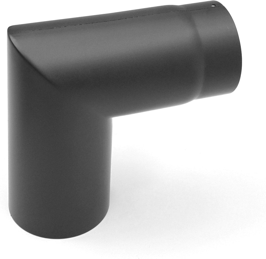 Rauchrohrbogen/Ofenrohr 120mm - 90° zweiteilig gussgrau - für Kaminofen 120 Gussgrau