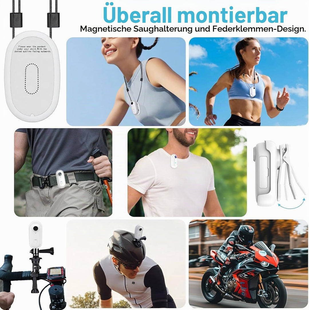 OBEST Mini Action Cam 360 Action Kamera WiFi Bodycam Körperkamera 1080P Wasserdicht Motorrad Helmkam