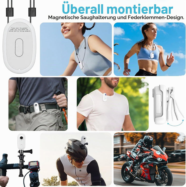 OBEST Mini Action Cam 360 Action Kamera WiFi Bodycam Körperkamera 1080P Wasserdicht Motorrad Helmkam