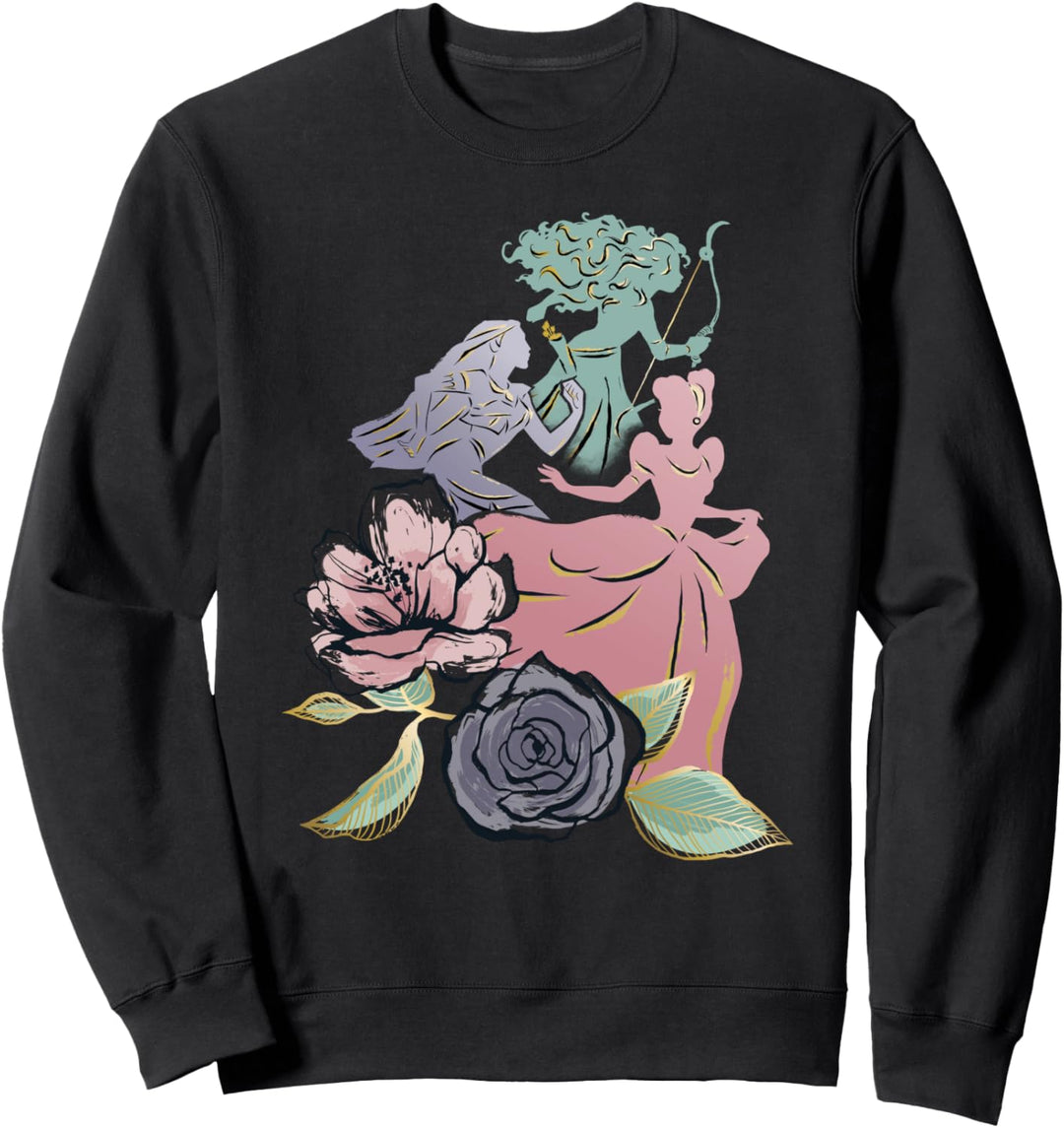 Disney Princess Cinderella Pocahontas Merida Silhouettes Sweatshirt