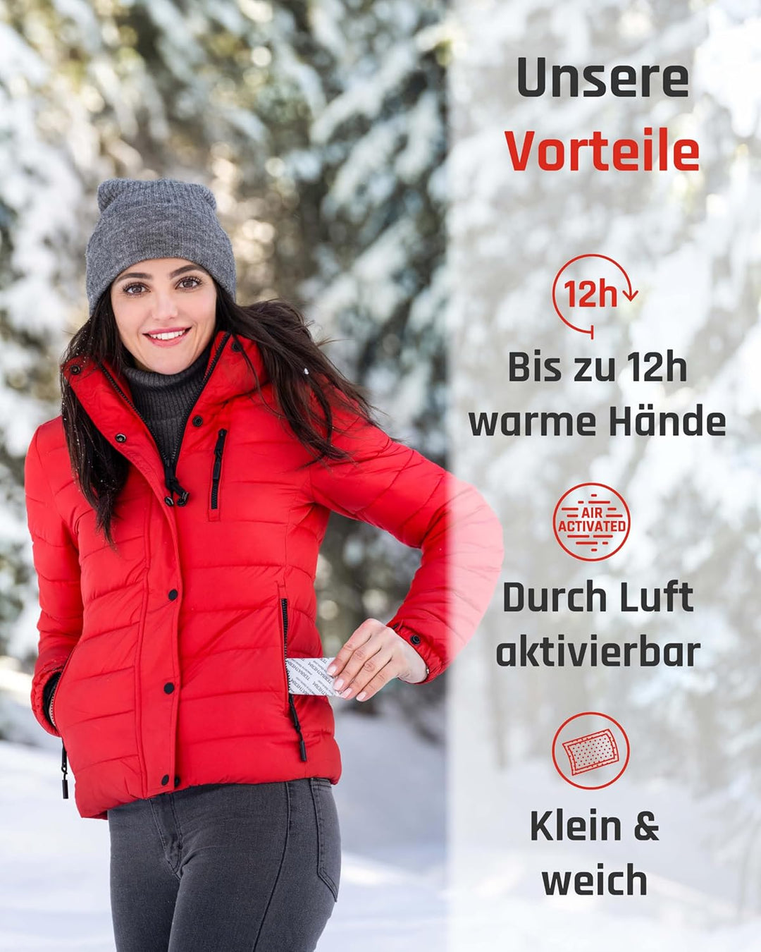 Handwärmer - 5, 10 oder 30 Paar - Taschenwärmer für 12h warme Hände, Fingerwärmer durch Luft aktivie