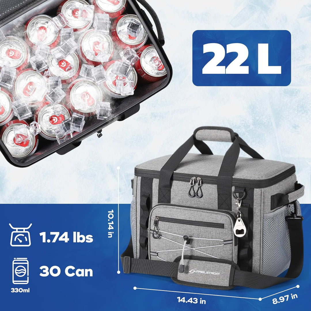Maelstrom Kühltasche Gross 22/27 Litern, Faltbare Isoliertasche Auslaufsicher, Soft Thermotasche Küh