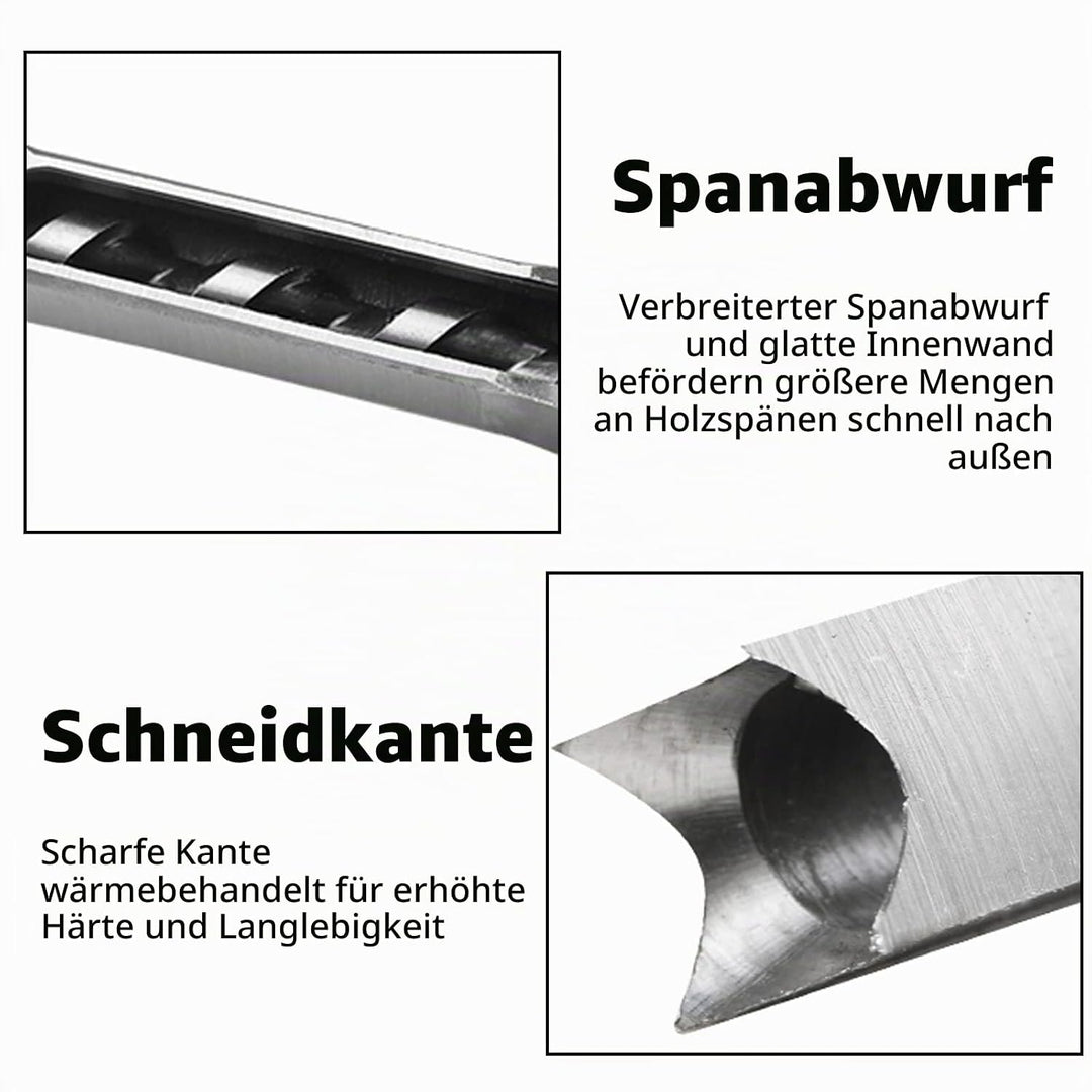 8 Stück Vierkantlochbohrer, Holzbearbeitungsstechbohrer 6/6,4/8/9,5/11/12,7/14/16mm Vierkantlochbohr
