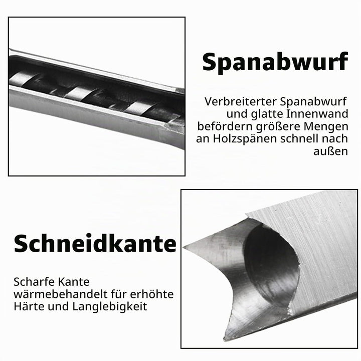 8 Stück Vierkantlochbohrer, Holzbearbeitungsstechbohrer 6/6,4/8/9,5/11/12,7/14/16mm Vierkantlochbohr
