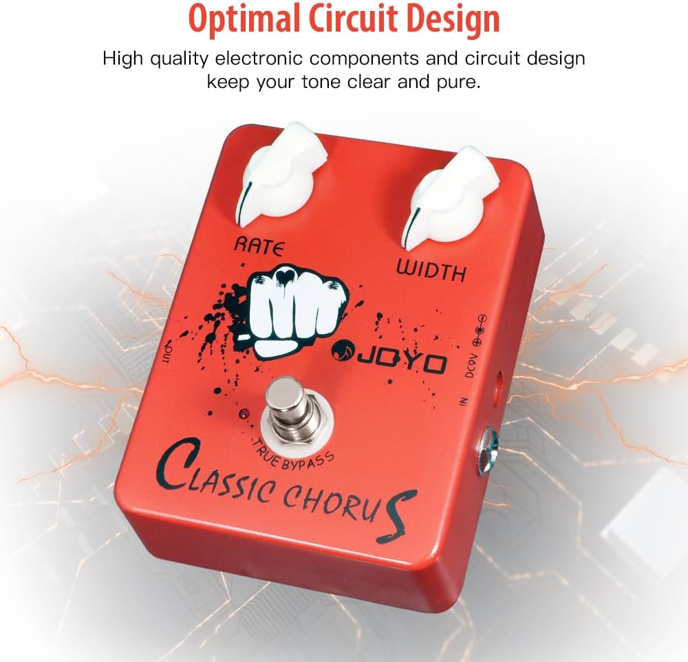 JOYO Chorus-Pedal, klarer und transparenter Chorus, voller Klang und klarer Klang für E-Gitarren-Eff
