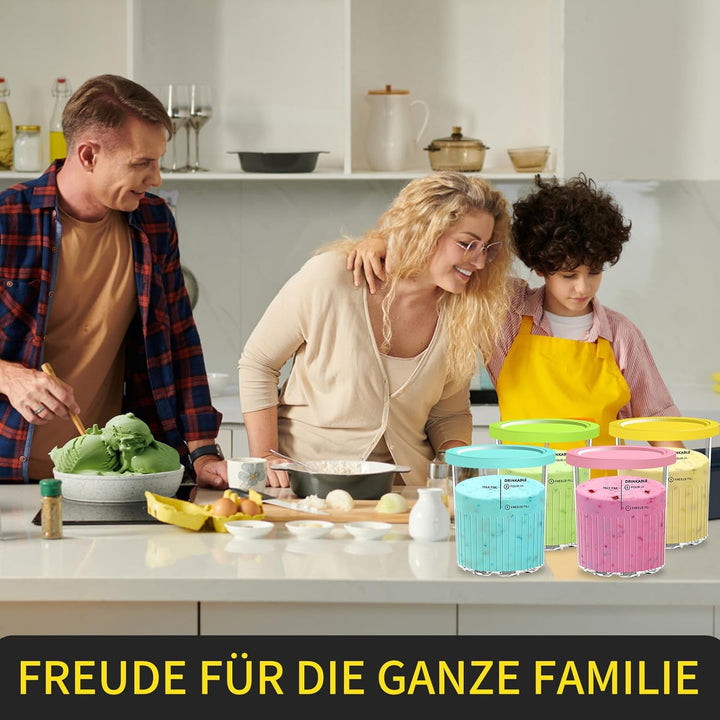4 Stück Ersatz für Ninja Creami Deluxe Pints, Ice Cream Behälter Kompatibel mit NC501, NC500 Serie,