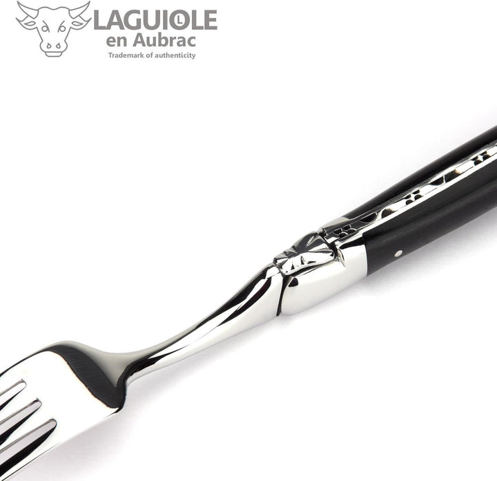 Laguiole en Aubrac - 6er Set Gabeln - Passend zu den Steak-Messern aus Frankreich - Griff Ebenholz -