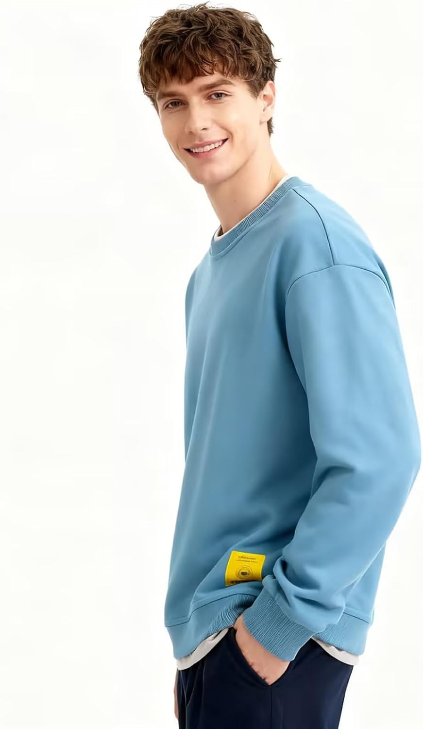 Herren Sweatshirt, Herren Sweatshirt Kapuzen Pullover Hoodie Casual Crew Neck Basic Style, M Blau