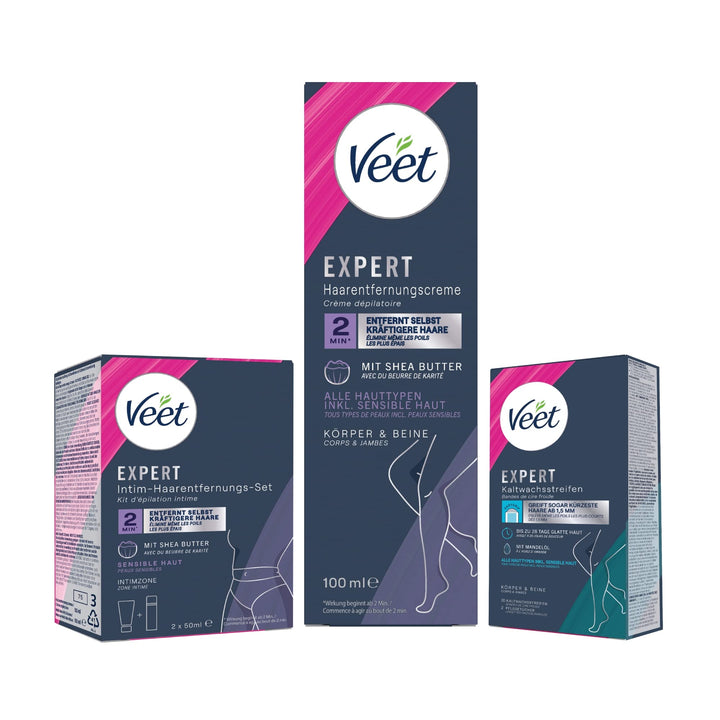 Veet Expert Kaltwachsstreifen Körper &amp; Beine - Wachsstreifen zur Haarentfernung für alle Hauttypen i