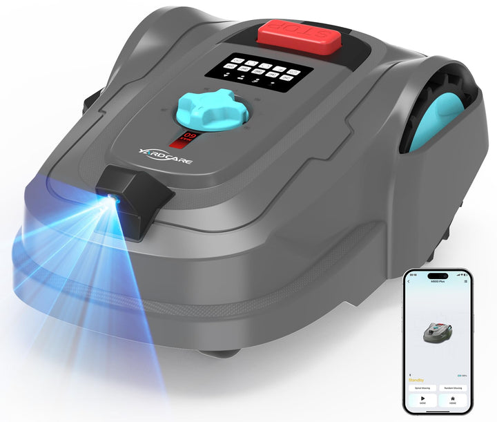 YARDCARE M800Plus Mähroboter ohne Begrenzungskabel,Max. 800 m²,GPS Positionierung+KI Vision,U-förmig