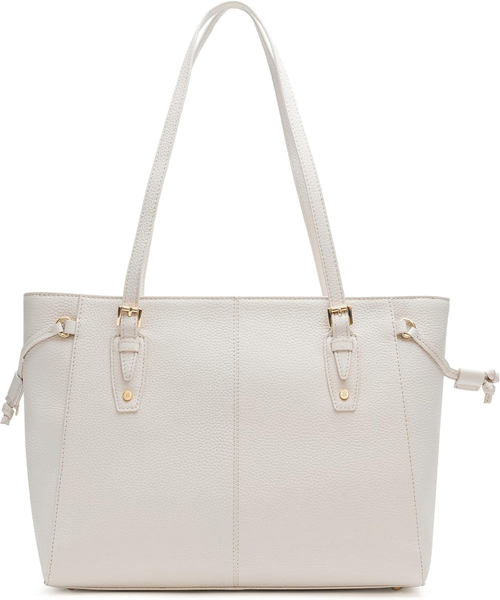 Lazarotti Bologna Leder Shopper Tasche Damen | Tote Bag mit seitlichen Kordelzügen | XL Schultertasc