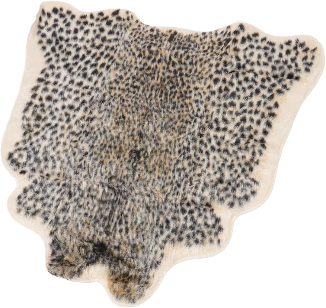 Amosfun Leoparden-Print, Kunst-Plüsch-Teppich mit Leopardenmuster, Fussmatte für Zuhause, Büro, Wohn
