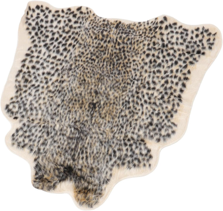 Amosfun Leoparden-Print, Kunst-Plüsch-Teppich mit Leopardenmuster, Fussmatte für Zuhause, Büro, Wohn