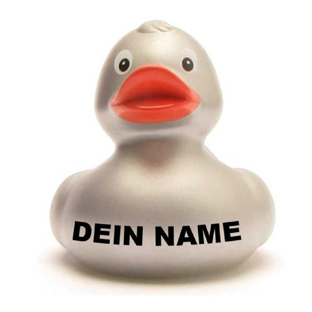 Badeente - personalisierbar (Silber), Silber