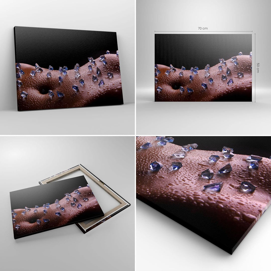 Bilder auf Leinwand Frau Körper Kristalle Wassertropfen Leinwandbild 70x50cm Wandbilder Dekoration W