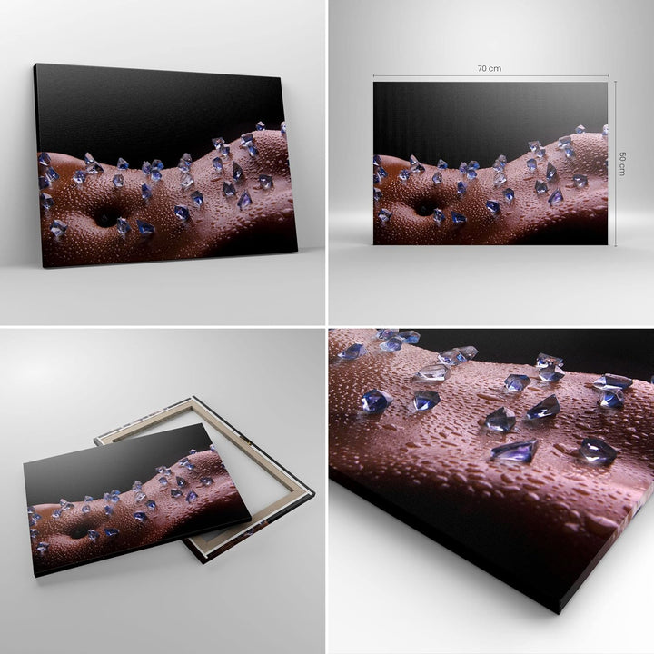 Bilder auf Leinwand Frau Körper Kristalle Wassertropfen Leinwandbild 70x50cm Wandbilder Dekoration W