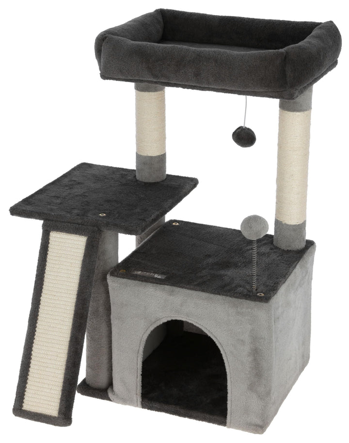 Kerbl Pet Kratzbaum Rosalie, grau, 76 cm, Katzenkratzbaum, Kratzbrett, Holz, Katzen, Kitten, Rosalie