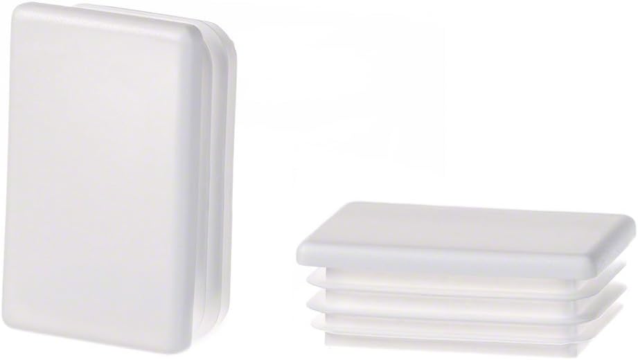 EMFA Lamellenstopfen 50x25 mm Weiss – Rechteckstopfen Endkappen aus Kunststoff für Rohre und Profile