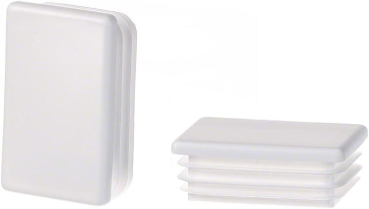EMFA Lamellenstopfen 50x25 mm Weiss – Rechteckstopfen Endkappen aus Kunststoff für Rohre und Profile