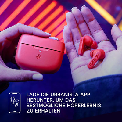 Urbanista Atlanta In Ear Kopfhörer Bluetooth Noise Cancelling, Hybrid ANC, Tiefe Bässe, spritzwasser