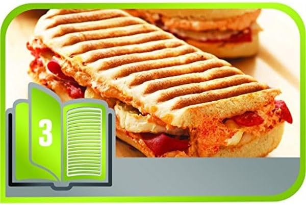 Tefal Snack Collection Box, mit 2 Panini-Grillplatten + Rezeptbuch, kompatibel mit Tefal XA800312 Sn