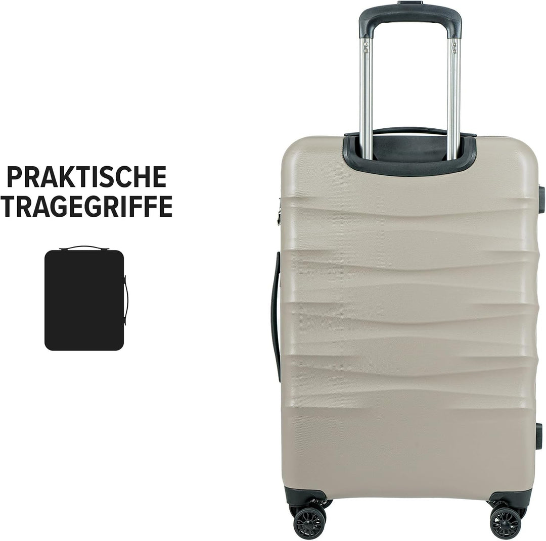 PUCCINI Polycarbonat Koffer Valencia Hartschalenkoffer Trolley Leicht Reisekoffer mit Zwillingsrolle