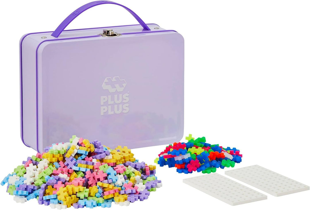 Geniales Konstruktionsspielzeug, Pastel, Bausteine-Set in praktischer Metall-Box mit Henkel, 600 Tei