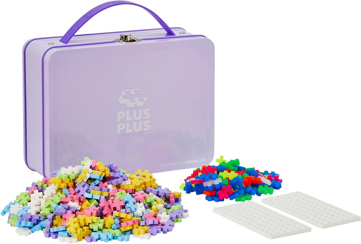 Geniales Konstruktionsspielzeug, Pastel, Bausteine-Set in praktischer Metall-Box mit Henkel, 600 Tei