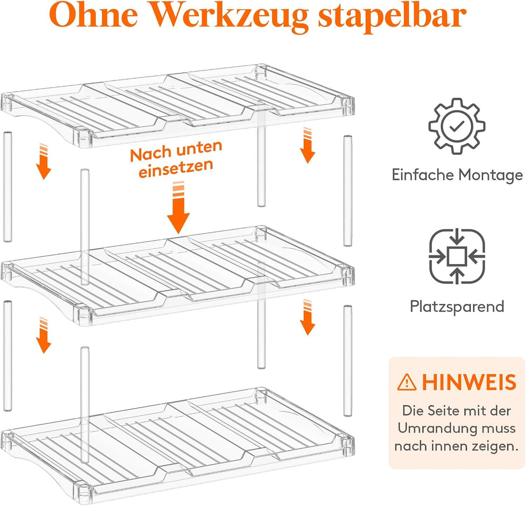 Lifewit Stapelbarer Flaschenhalter für Schrank, Gefrierschrank, Vorratskammer, Kunststoff Wasserflas