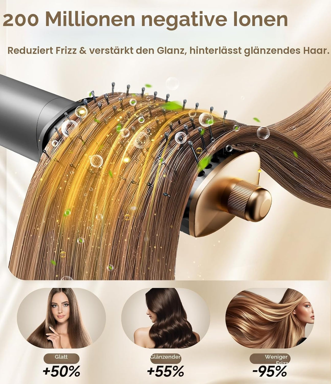 8 in 1 Hair Dryer Brush Set Air Hair Styler Curling Negative Ionic Foldable Hot Air Hair Dryer Brush