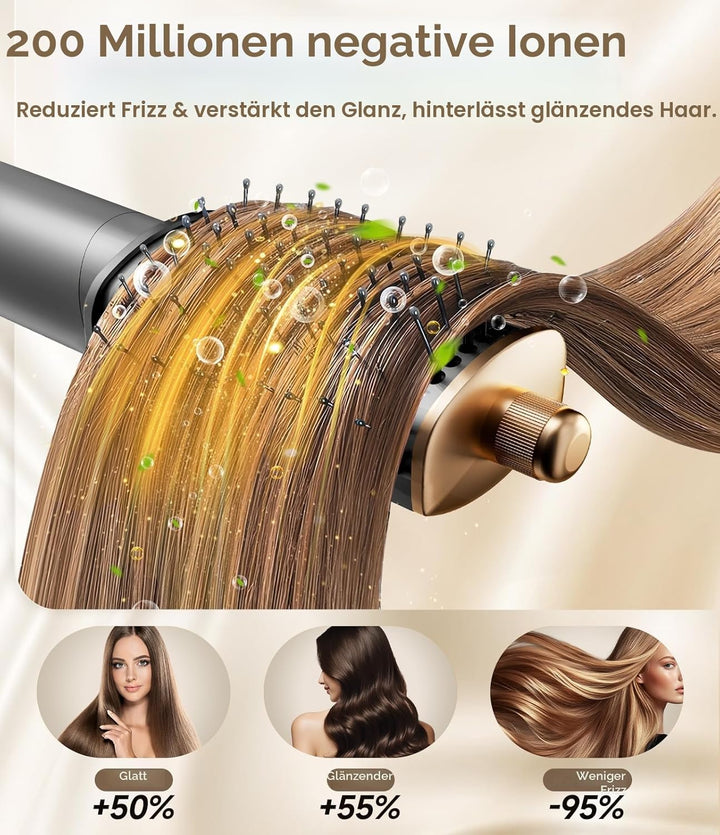 8 in 1 Hair Dryer Brush Set Air Hair Styler Curling Negative Ionic Foldable Hot Air Hair Dryer Brush
