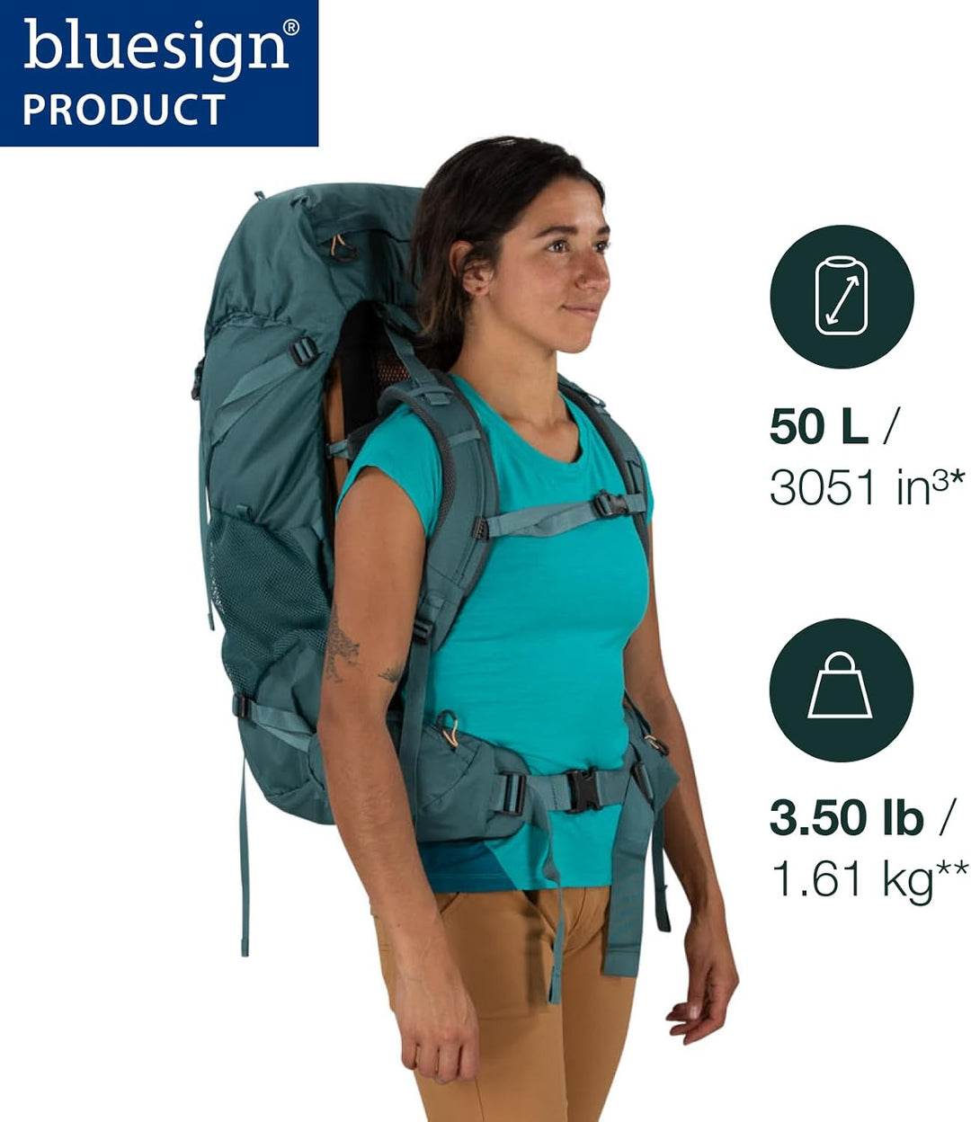 Osprey Renn Unisex Rucksack Dark Charcoal/Gray Wolf O/S - Fassungsvermögen 50L, Dark Charcoal/Gray W