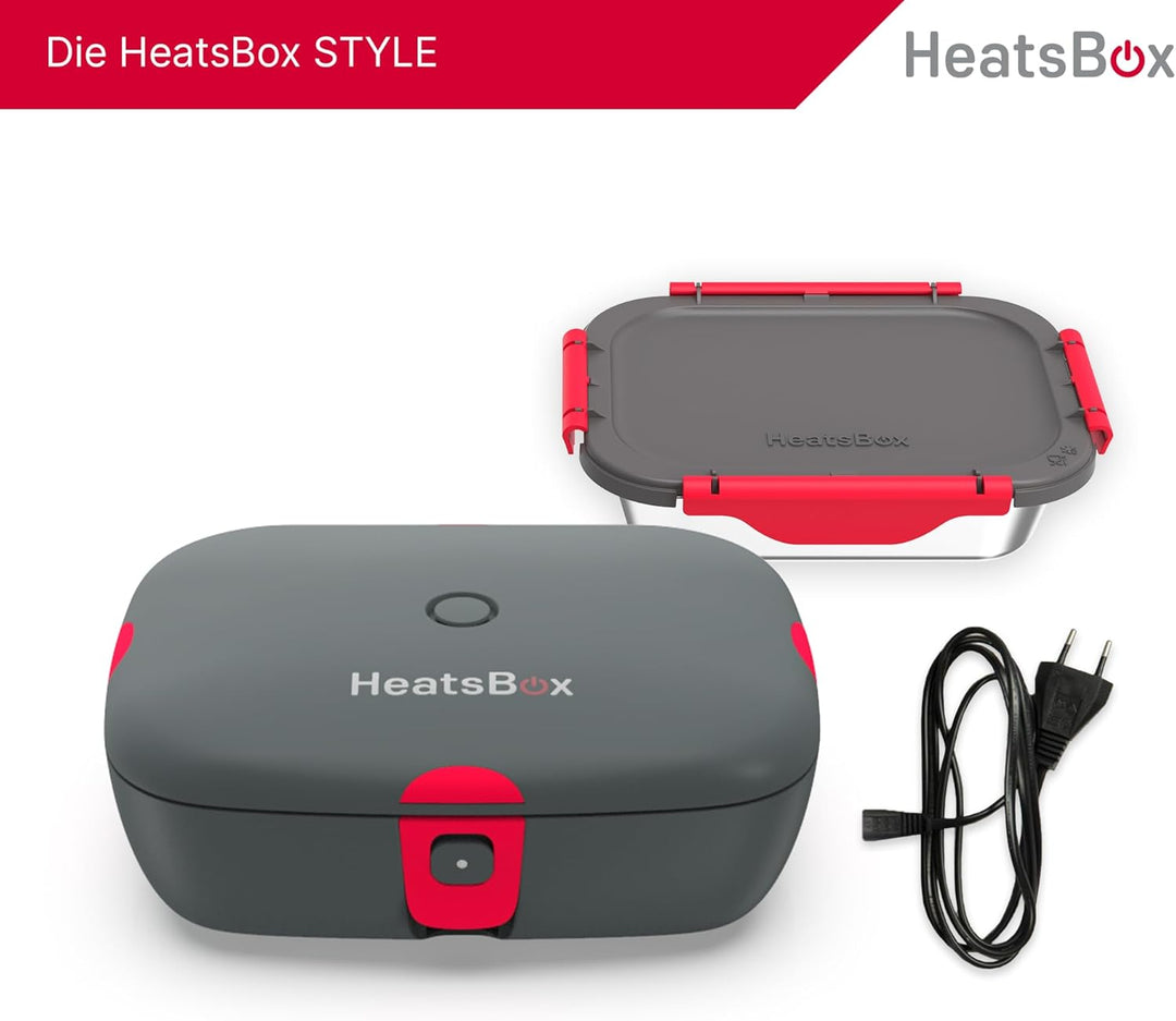 FAITRON HeatsBox Style, Thermobehälter für Essen, Elektrische Lunchbox für Jung und Alt, Auslaufsich