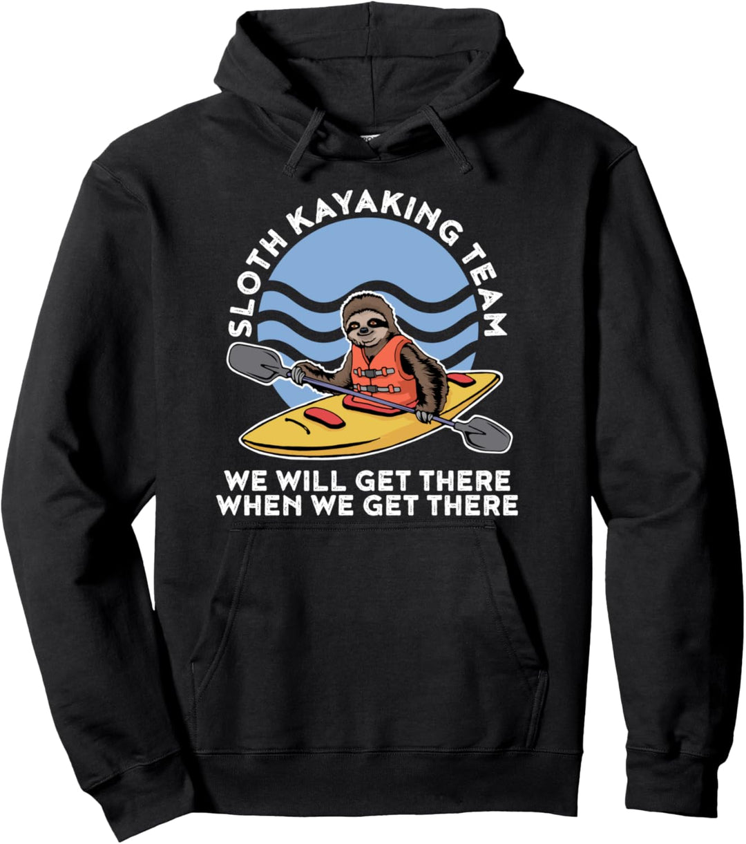 Faultier Kayaking Team Lustiges Ruder Pullover Hoodie