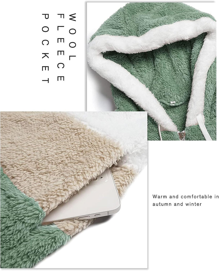 ABINGOO Damen Mantel Kapuzenjacke Winterjacke Mode Warm Hoodie Pullover Jacken Reissverschluss Plüsc