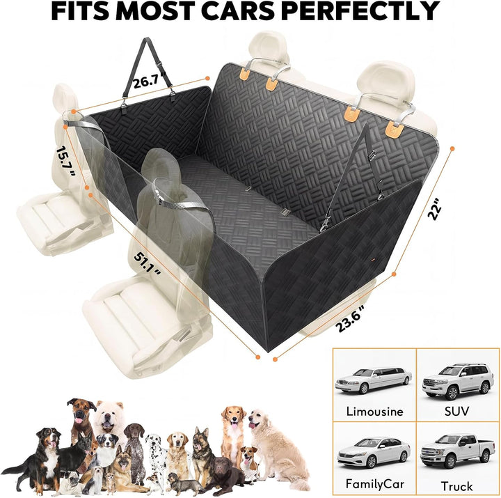 Hundedecke Auto Rückbank (132x61 cm),Hunde Autositz, Wasserdicht, Kratzfest, Stark Belastbar (400 Pf