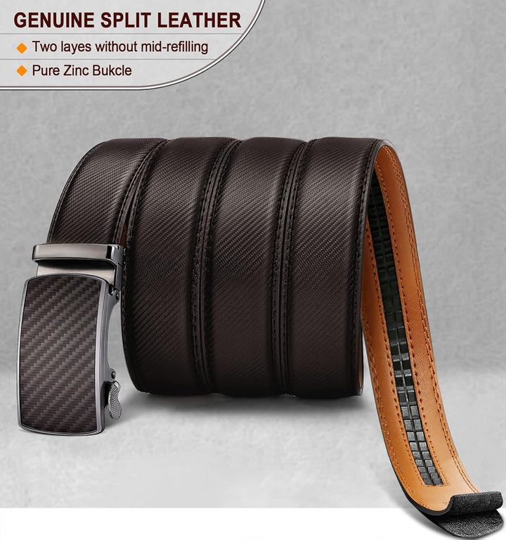 BULLIANT Gürtel Herren, Gürtel Ratsche Ledergürtel Automatikschliesse für Herren Anzug Business Klei