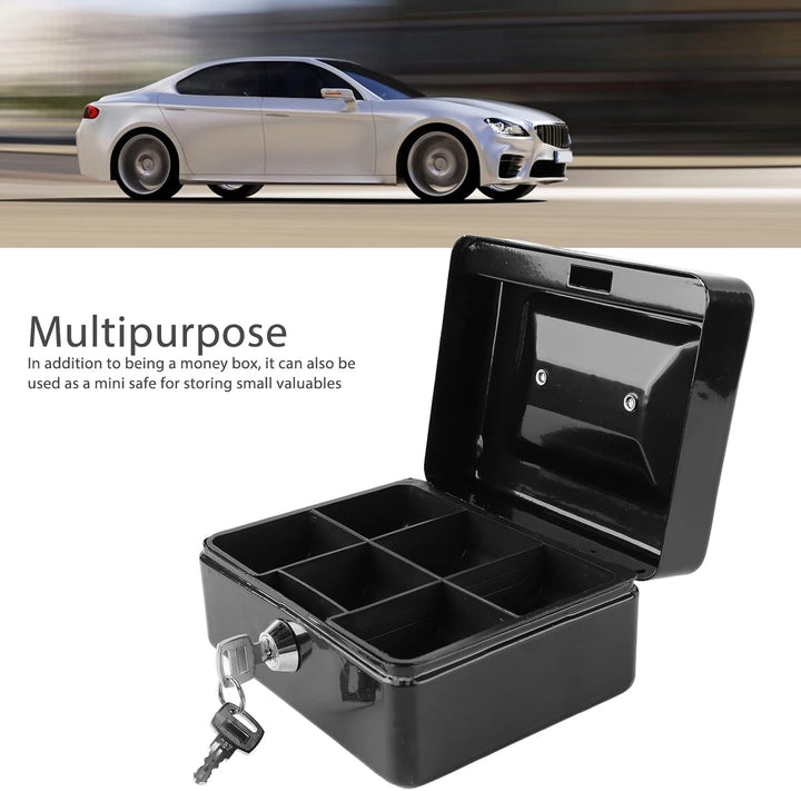 Metall-Sicherheitsbox mit Schlüsselschloss, Feuerfeste Aufbewahrungsbox für Wertsachen, Dokumente, R