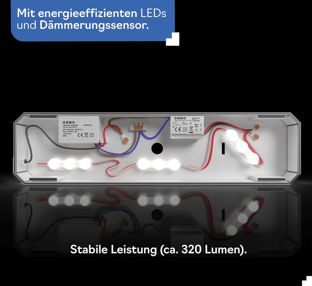 40x10cm Personalisieren Sie Ihre Modern Hausnummer Beleuchtet LED, 230V mit Dämmerungssensor, Hausnu