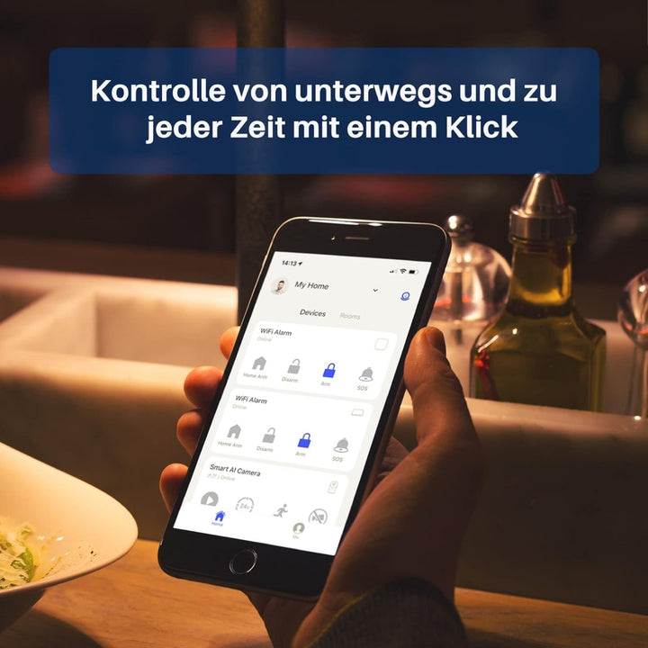 Chuango LTE-400 - WiFi + 4G Alarm System, kabelloses Haussicherheitssystem mit Basisstation, 93 db,
