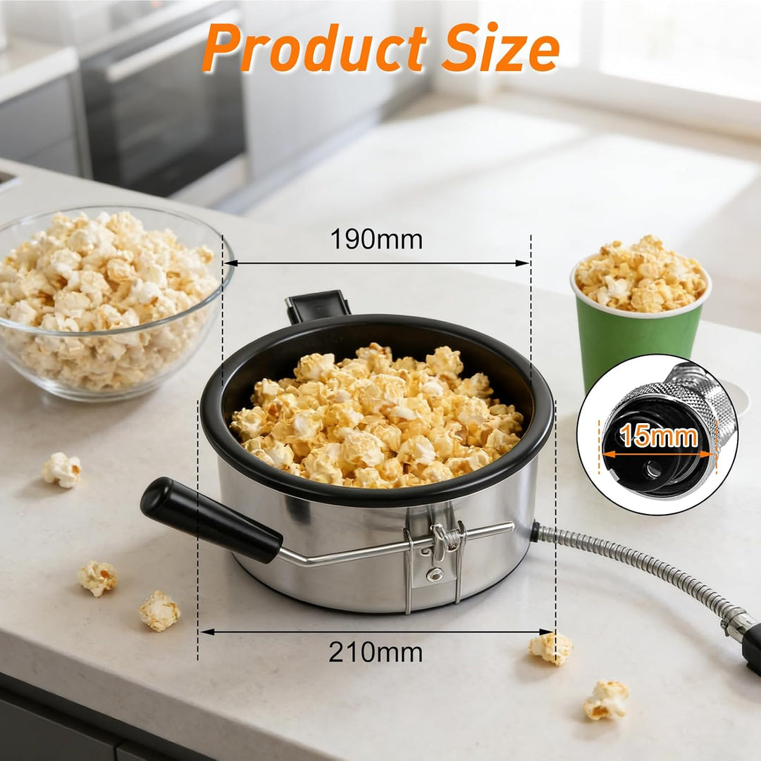 Popcorntopf mit Antihaft 15mm 3-Loch-Anschluss, Anti-Anbrenn-Aufsatz für Heissluft-Popcornmaschinen,