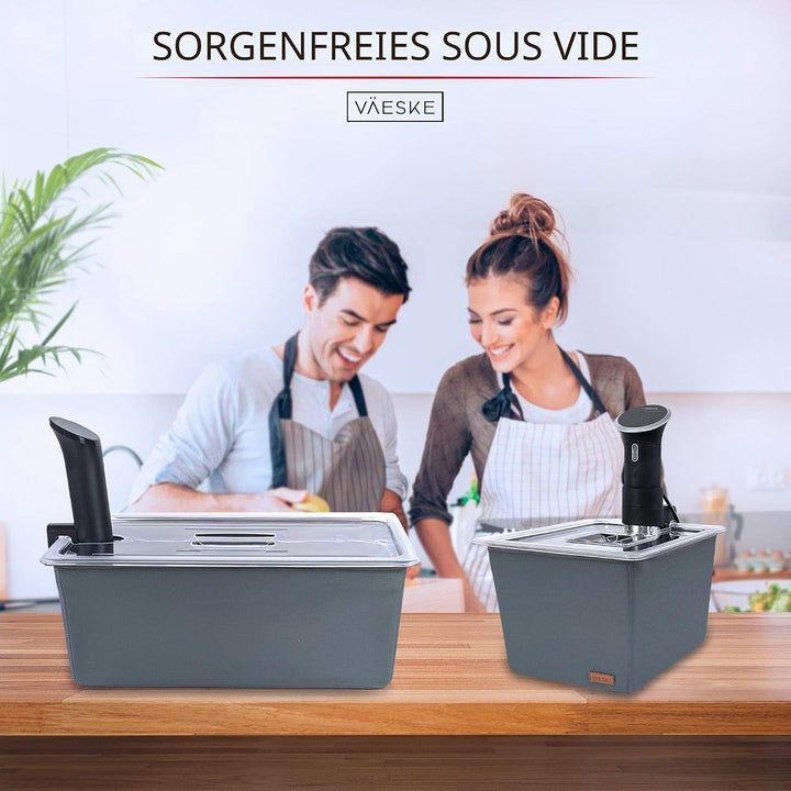 Väeske Isolierter Sous-Vide-Behälter mit Deckel und Gestell – Passend für die Meisten Sous-Vide- Gar