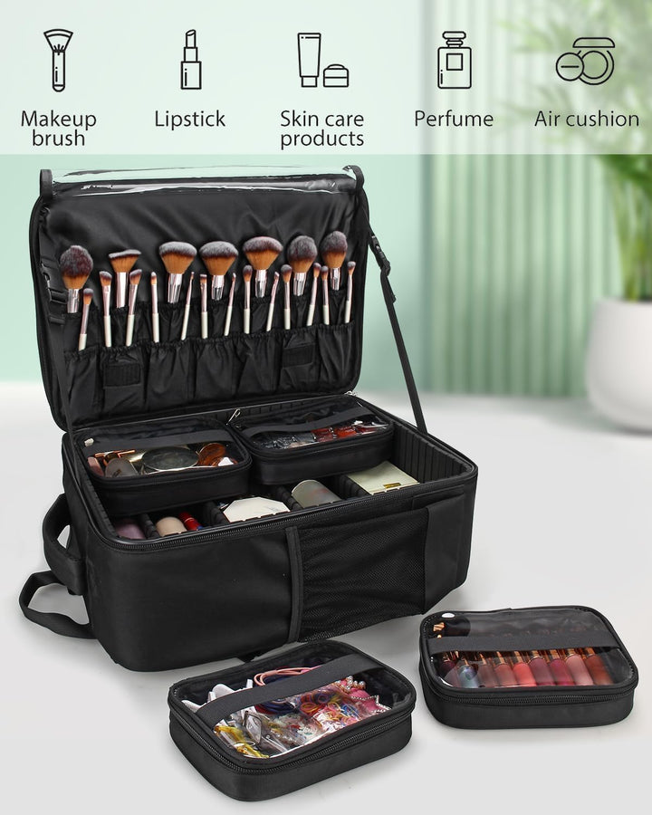 Relavel Kosmetik-Rucksack Profi Kosmetikkoffer Extra Gross Reise Kosmetik Tasche Aufbewahrungsorgani