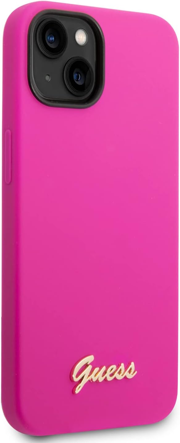 Guess GUHCP14MSLSMF hülle für iPhone 14 Plus 6,7" Fuchsia/Fuschia Hard case Silicone Vintage Gold Lo