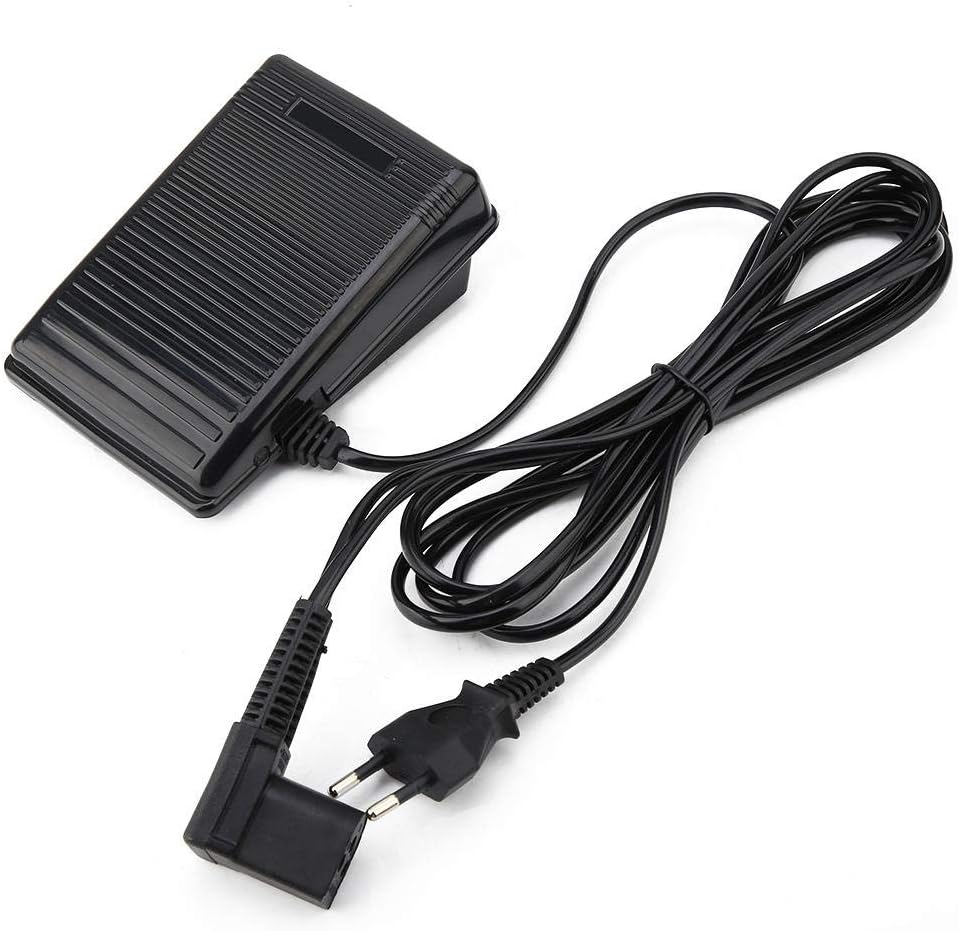 Hongzer Fussschalterpedal, 220V Fussschalterpedal mit Netzkabel für Singer 974 Nähmaschine (EU-Steck