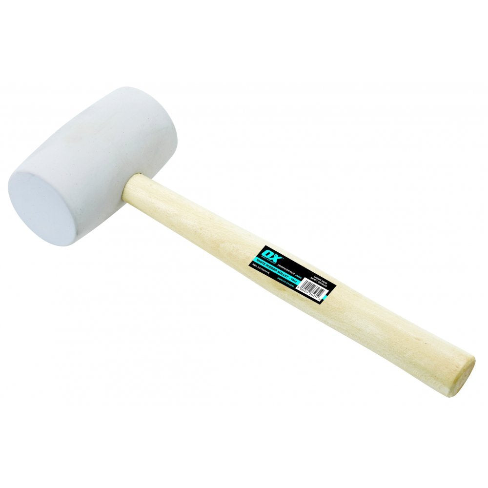 OX Pro White Rubber Mallet - 24 oz 24 oz White, 24 oz White